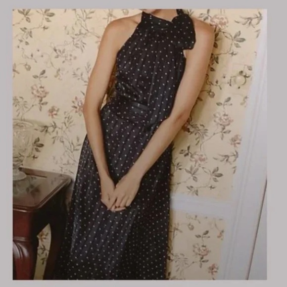 Sachin + Babi Black Polka Dot Halter Dress - Picture 1 of 6